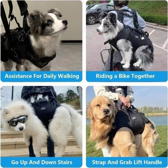 Dog Lift Harness Sling Back Pet Carrier for L/XL Dogs Hind Travel Support - Picture 2 of 7